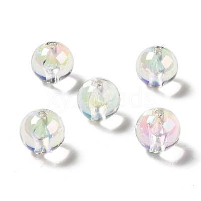 UV Plating Rainbow Iridescent Acrylic Beads TACR-D010-01G-1
