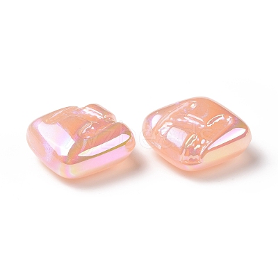 Rainbow Iridescent Plating Acrylic Beads OACR-A010-06D-1