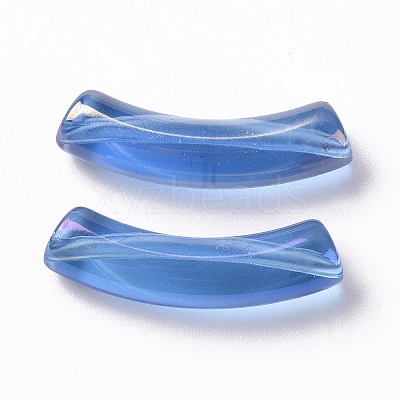 UV Plating Transparent Rainbow Iridescent Acrylic Beads OACR-A016-01F-1
