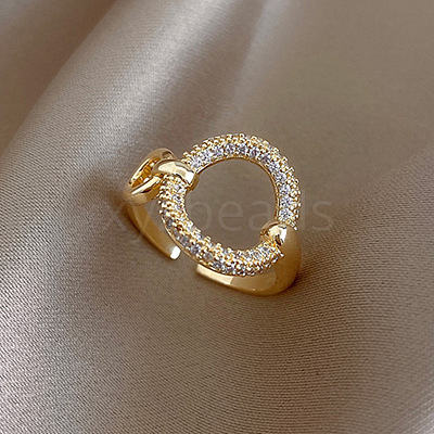 Alloy Pave Cubic Zirconia Cuff Rings for Womem WG5E118-01-1