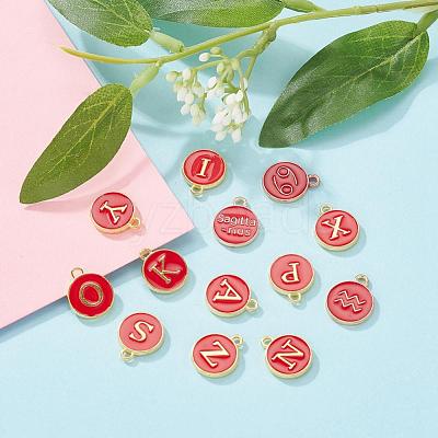 2 Sets 2 Styles Golden Plated Alloy Enamel Charms ENAM-YW0001-28F-1