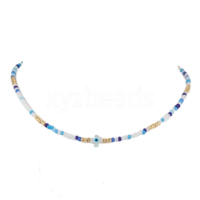 Glass Beaded Necklaces NJEW-JN04896-1