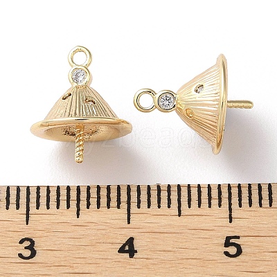 Brass Micro Pave Cubic Zirconia Pendant Bails X-KK-F862-35G-1