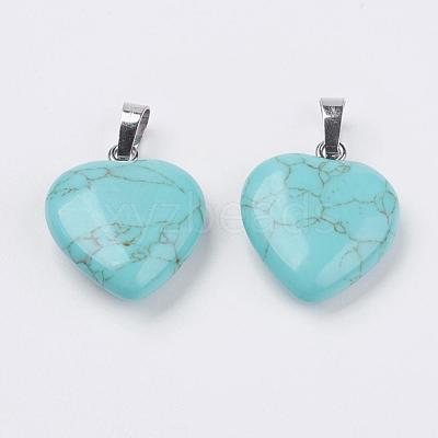 Synthetic Turquoise Pendants G-G956-B09-FF-1