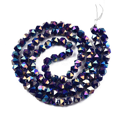 Electroplate Opaque Glass Beads Strands X-EGLA-T019-05J-1