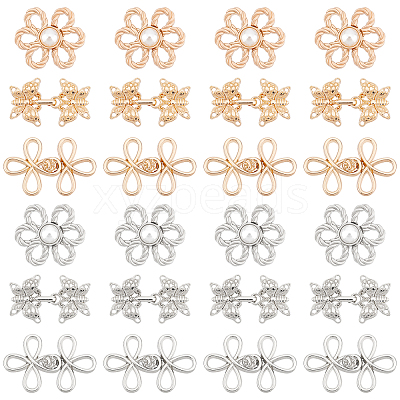 24 Sets 6 Style Alloy Snap Lock Clasps FIND-PH0005-36-1