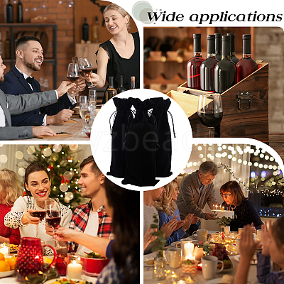 4Pcs Velvet Wine Bottle Packing Pouches ABAG-BBC0001-13D-1