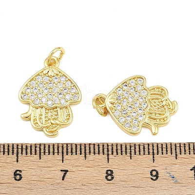 Brass Micro Pave Cubic Zirconia Pendants KK-D005-06B-G-1