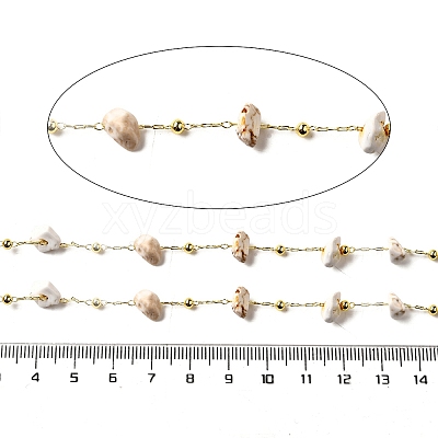Handmade Natural Howlite Chip Beaded Chains CHC-F020-09G-02-1