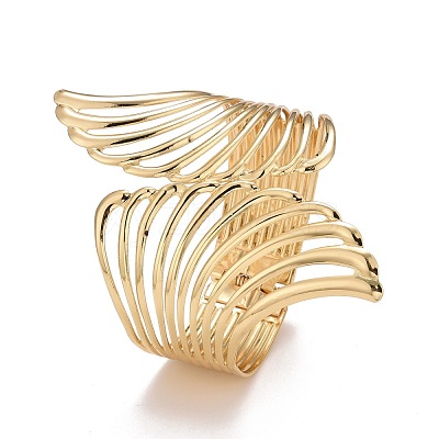 Alloy Hollow Wing Wrap Cuff Bangle BJEW-K223-07LG-1