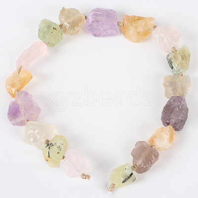 Natural & Synthetic Gemstone Rough Nuggets Bead Strands G-E219-07B-1