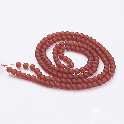 Baking Paint Transparent Glass Bead Strands GLAA-S031-6mm-06-1