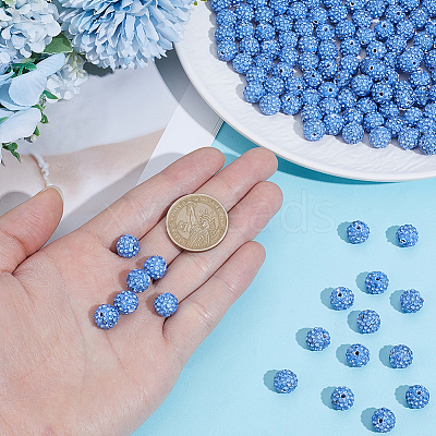 200Pcs Pave Disco Ball Beads RB-PA0001-11D-1