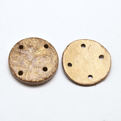 Dyed Flat Round 4-Hole Coconut Buttons BUTT-P008-43-1