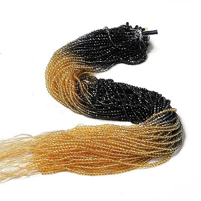 Transparent Gradient Color Glass Beads Strands X-GLAA-H021-01B-07-1