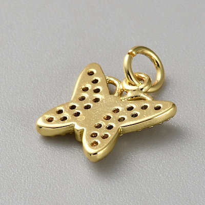 Brass Micro Pave Cubic Zirconia Charms LS-KK-WH20001-13A-1