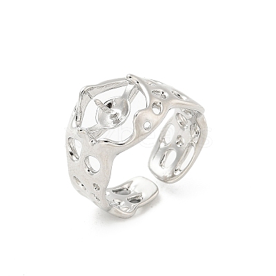 Brass Open Cuff Ring Settings KK-G518-08P-01-1