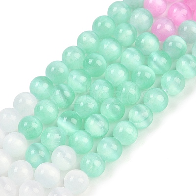 Macaron Color Natural Selenite Beads Strands G-A243-A01-1