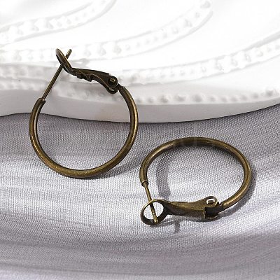 Brass Hoop Earrings KK-I665-26A-AB-1