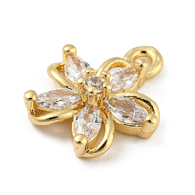 Brass with Clear Cubic Zirconia Charms LS-KK-G478-02C-KCG-1
