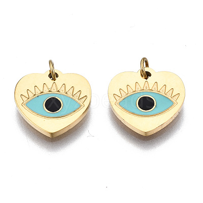 316 Surgical Stainless Steel Enamel Charms STAS-S116-379B-G-1