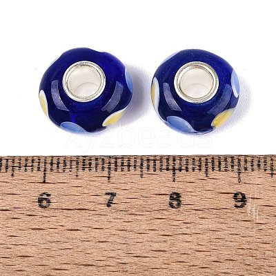 Handmade Lampwork Core European Beads LAMP-Q042-02B-1