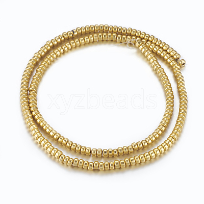 Non-magnetic Synthetic Hematite Beads Strands G-P338-26B-2x3mm-MG-1