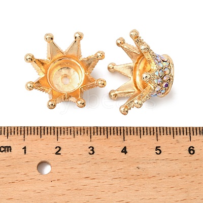 Alloy Rhinestone Crown Beads FIND-NH0001-19G-1