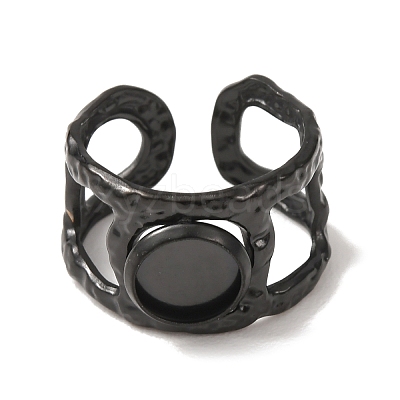 Hammered 304 Stainless Steel Cuff Ring Components SA-CBAC0DF-02A-EB-1