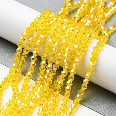Transparent Electroplate Glass Beads Strands EGLA-A039-T3mm-A22-1