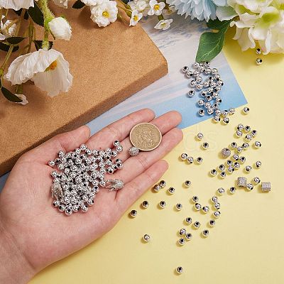 6Pcs 3 Styles Brass Micro Pave Cubic Zirconia Beads ZIRC-SZ0001-17-1