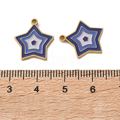 304 Stainless Steel Enamel Pendants STAS-B100-07G-1