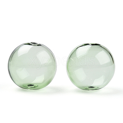 Transparent Blow High Borosilicate Glass Globe Beads GLAA-T003-09D-1