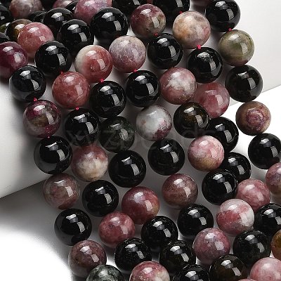 Natural Multicolor Tourmaline Beads Strands G-UK0035-A01-12MM-1