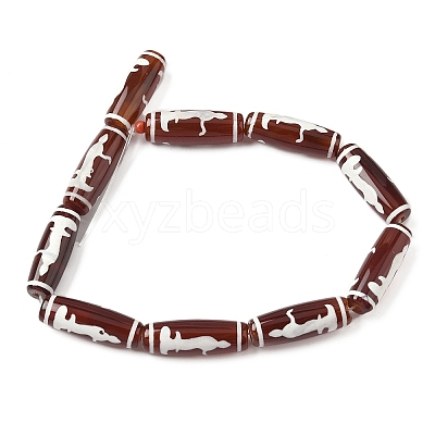 Rice Shape Tibetan Style dZi Beads Strands G-A269-A22-01-1