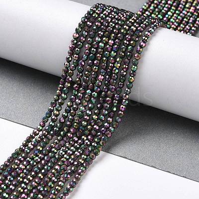 Electroplate Glass Beads Strands GLAA-H021-01A-FP14-1