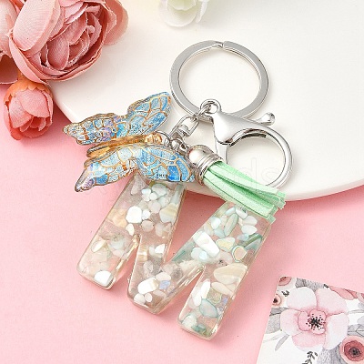 Resin & Acrylic & Faux Suede Tassel Keychain KEYC-YW00126-13-1