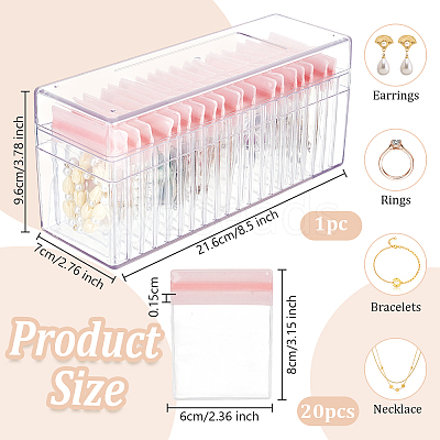 Transparent Acrylic Jewelry Storage Box Sets CON-WH0110-007B-1