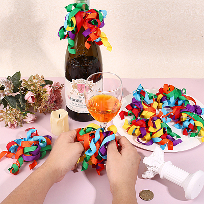 16Pcs Flower Polyester Ornament DIY-HY0003-34B-1