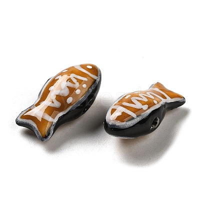 Handmade Printed Porcelain Beads PORC-E015-17C-1
