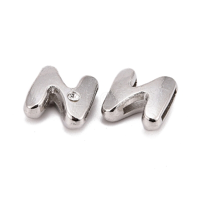 Letter Slider Beads for Watch Band Bracelet Making ALRI-O012-N-NR-1