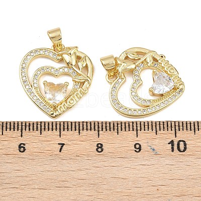 Mother's Day Brass Cubic Zirconia Pendants KK-L251-07G-07-1