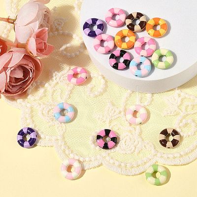 18Pcs 9 Colors Baking Paint Alloy Beads FIND-CJ0003-38-1