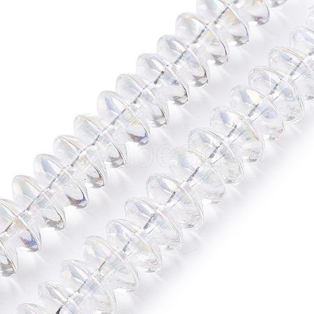 Transparent Electroplate Glass Beads Strands EGLA-N012-19C-1