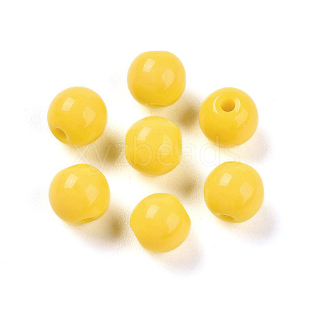 Opaque Solid Color Glass Beads GLAA-N007-6mm-A06-1