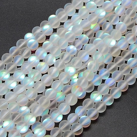 Synthetic Moonstone Beads Strands X-G-F142-8mm-01-1