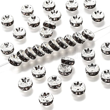 Brass Grade A Rhinestone Spacer Beads RB-A014-Z8mm-12S-1