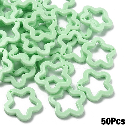 50Pcs Opaque Acrylic Pendants MACR-YW0004-36H-1