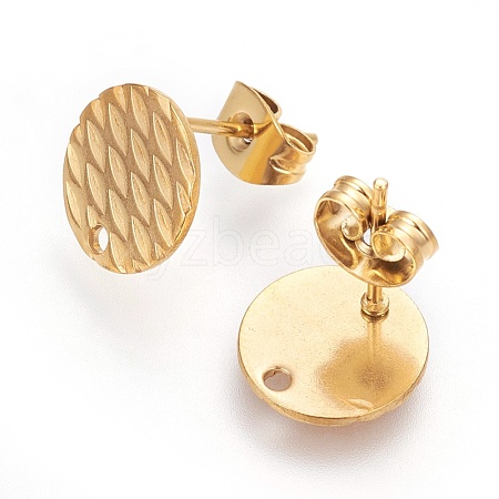 Ion Plating(IP) 304 Stainless Steel Ear Stud Findings STAS-O119-16A-G-1