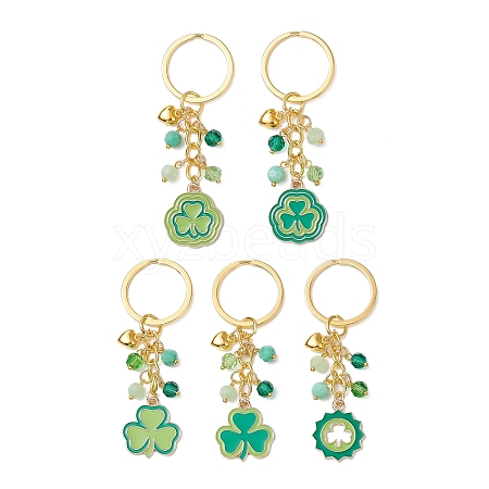 5Pcs Alloy Enamel Charm Keychains KEYC-JKC01088-1